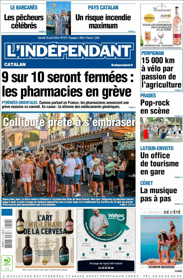 Portada de Le Indépendant (Francia)