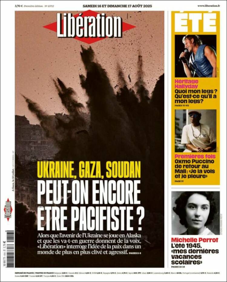 Portada de Libération (Francia)