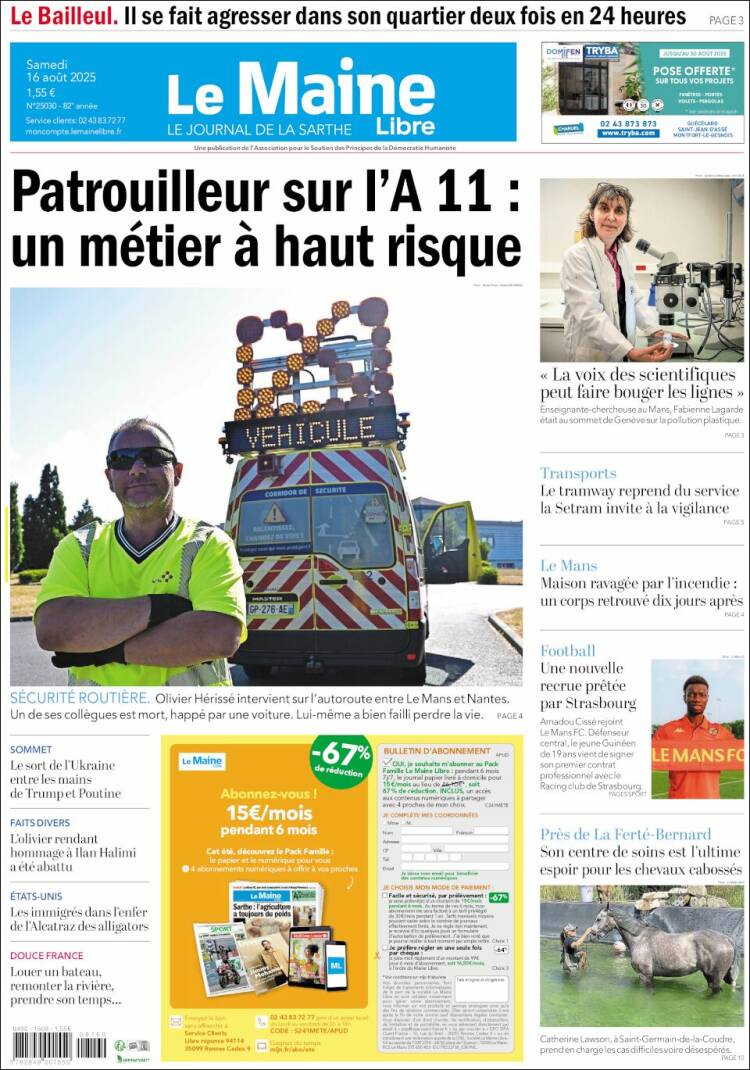 Portada de Le Maine Libre (Francia)