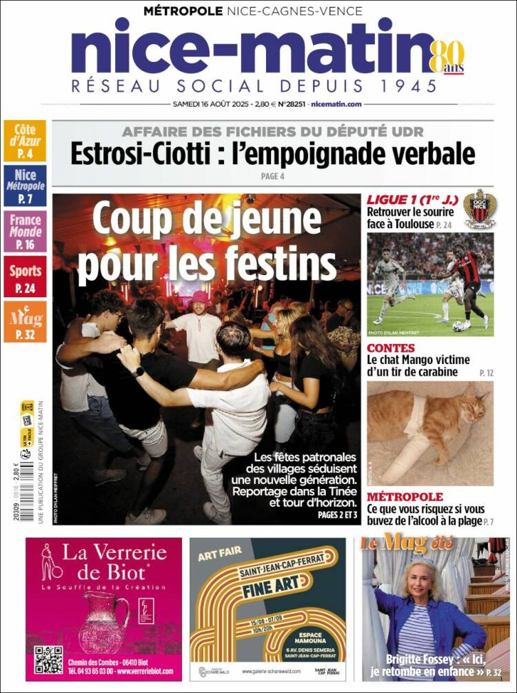 Portada de Nice-Matin (Francia)