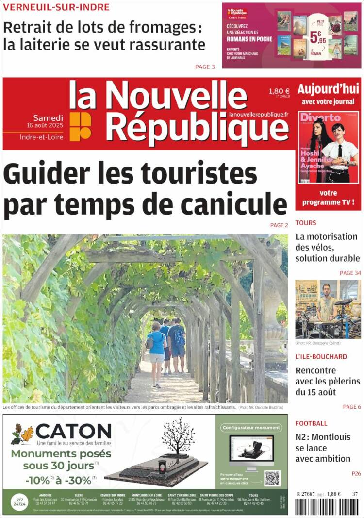 Portada de La Nouvelle Republique (Francia)