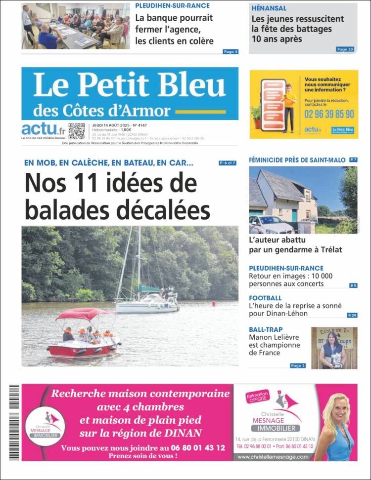 Portada de Le Petit Bleu (Francia)
