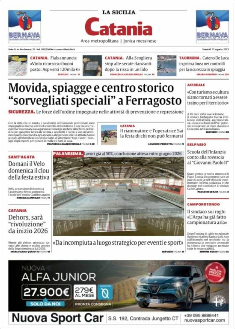 Portada de La Sicilia (Italia)