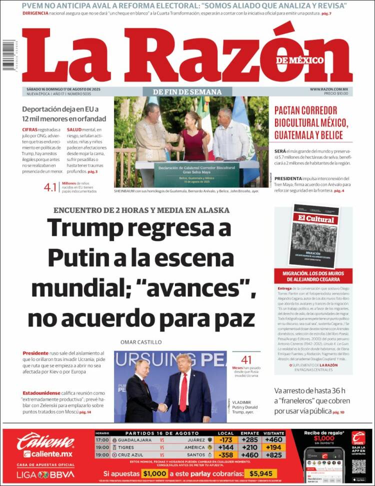 Portada de La Razón (México)