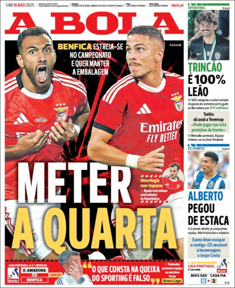 Portada de A Bola (Portugal)