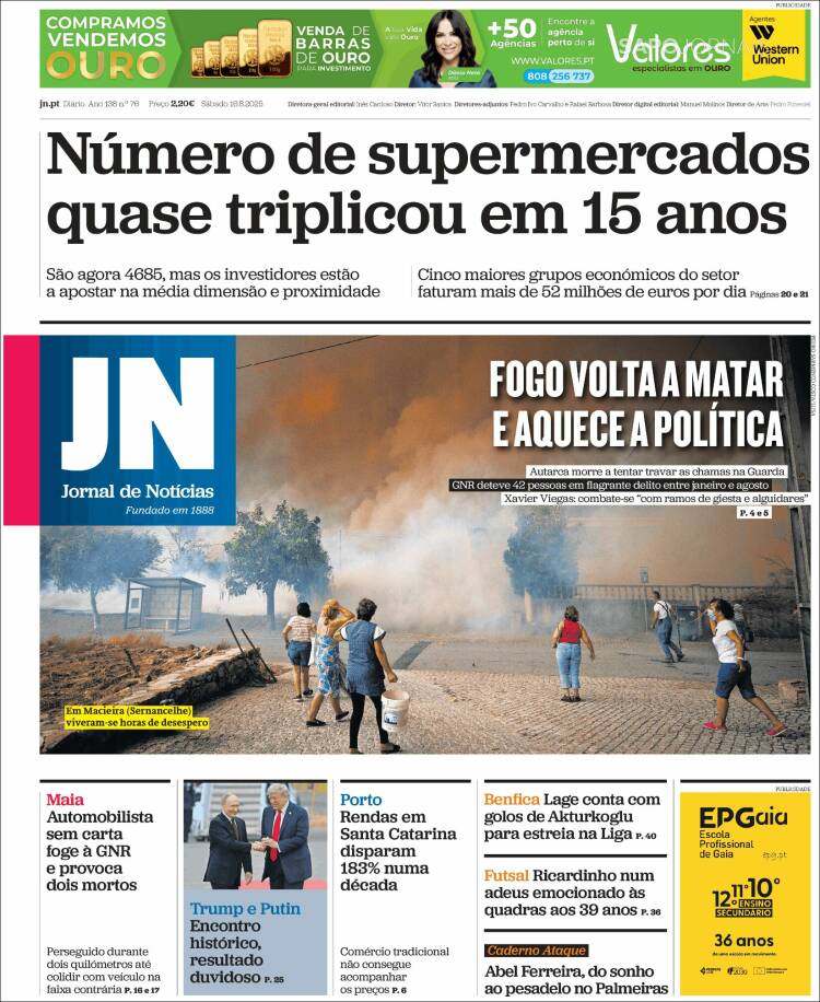 Portada de Jornal de Notícias (Portugal)