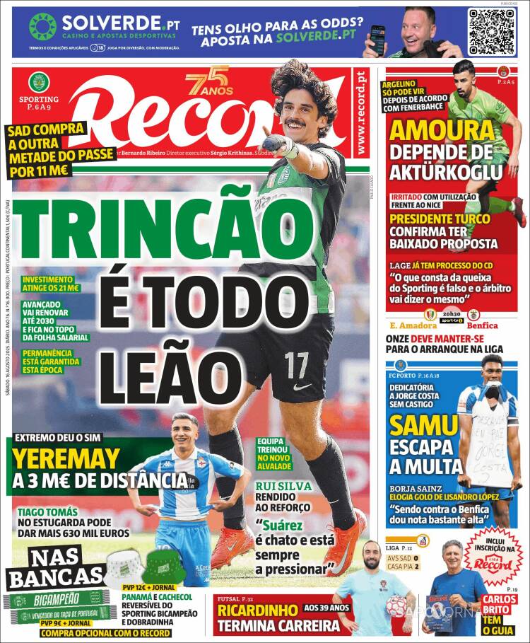 Portada de Record (Portugal)