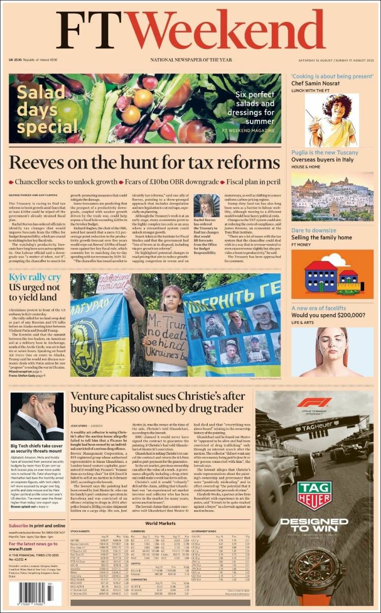 Portada de Financial Times (Reino Unido)