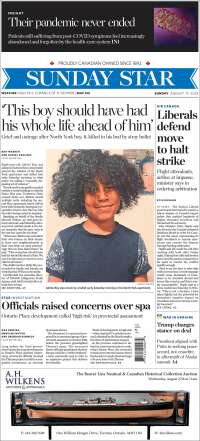 Portada de The Toronto Star (Canadá)