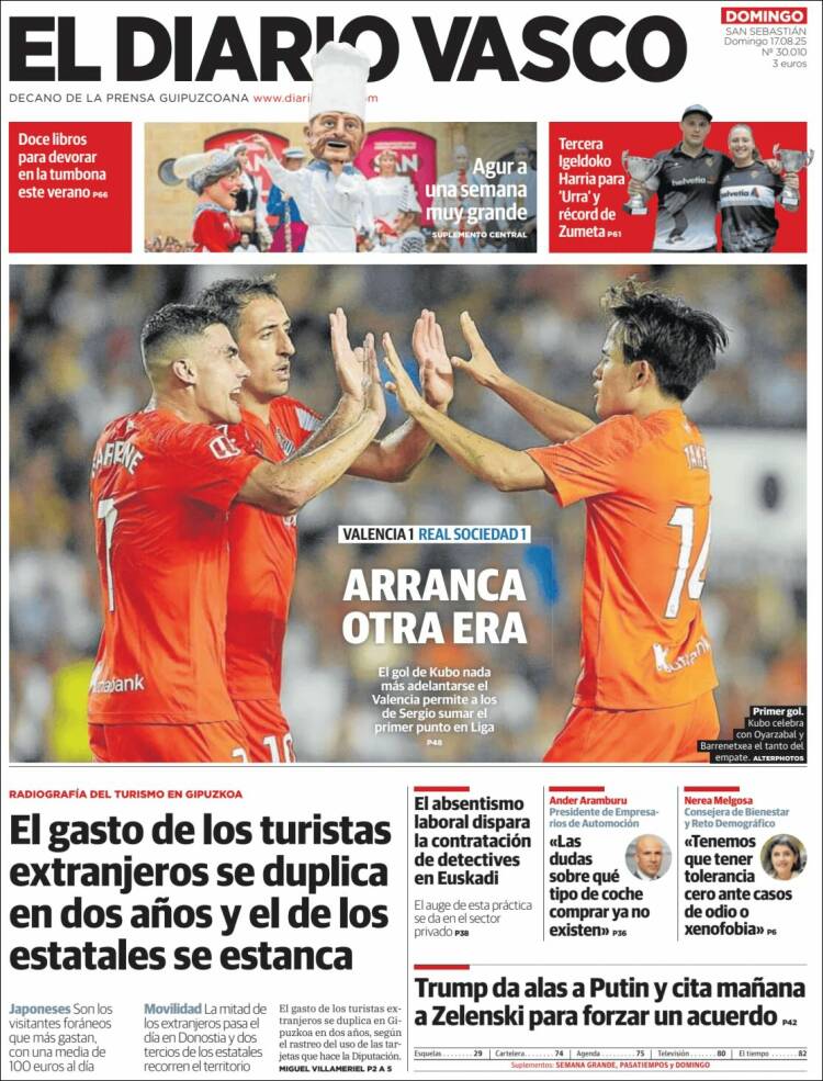 Portada de Diario Vasco (España)