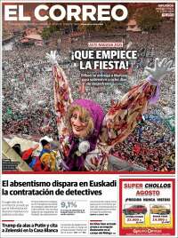Portada de El Correo - Guipuzcoa (España)