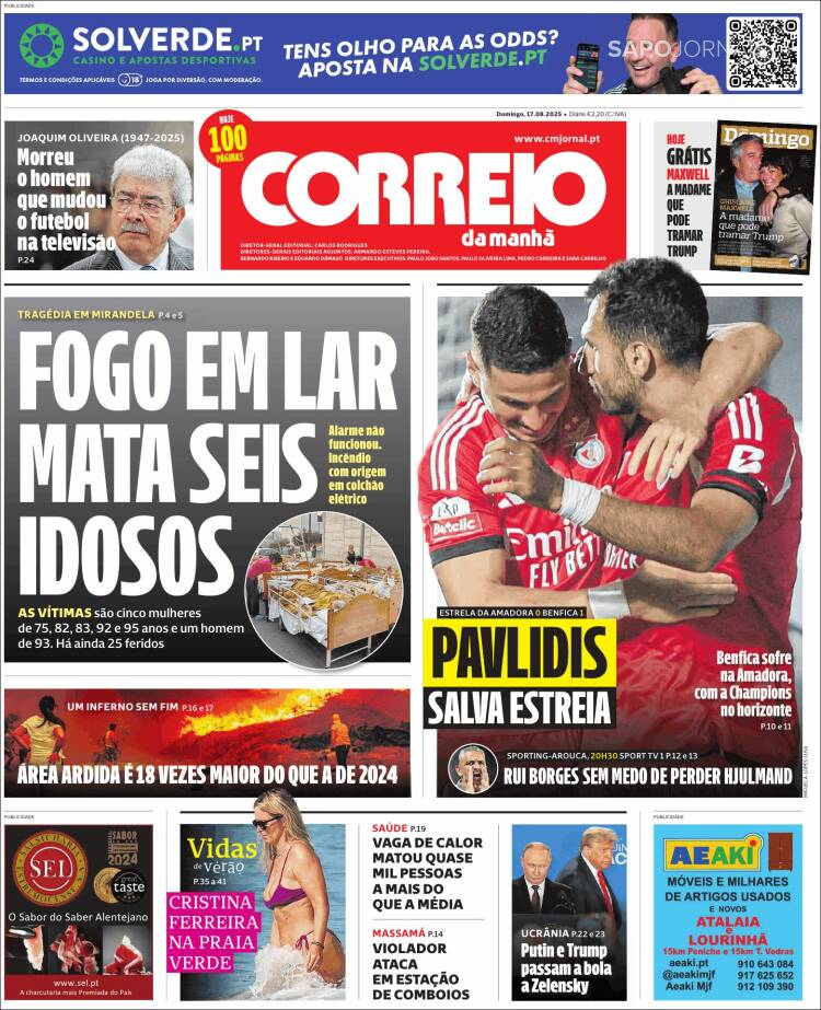 Portada de Correio da Manhã (Portugal)