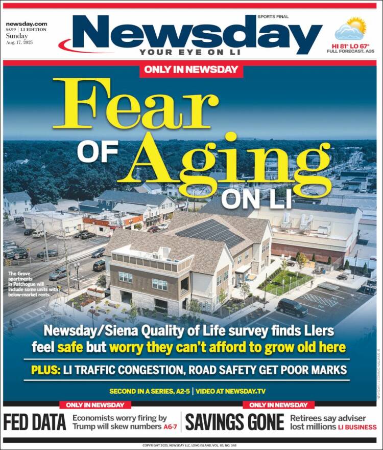 Portada de Newsday (USA)
