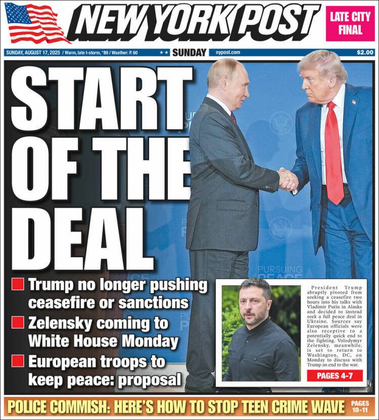 Portada de New York Post (USA)