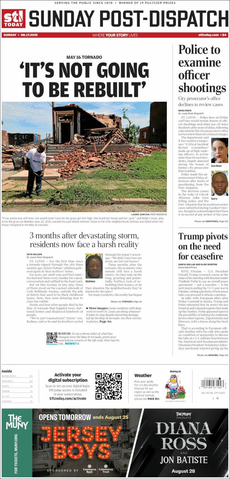 Portada de St. Louis Post-Dispatch (USA)