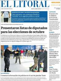 Portada de Diario El Litoral (Argentina)