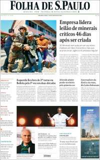 Portada de Folha de São Paulo (Brésil)