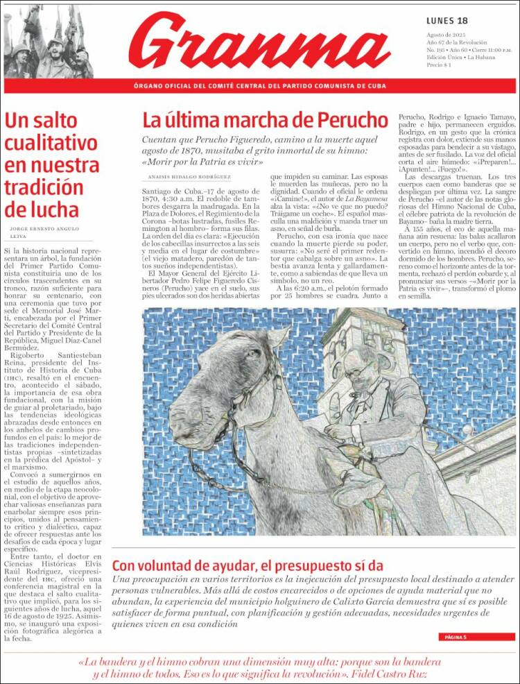 Portada de Granma (Cuba)