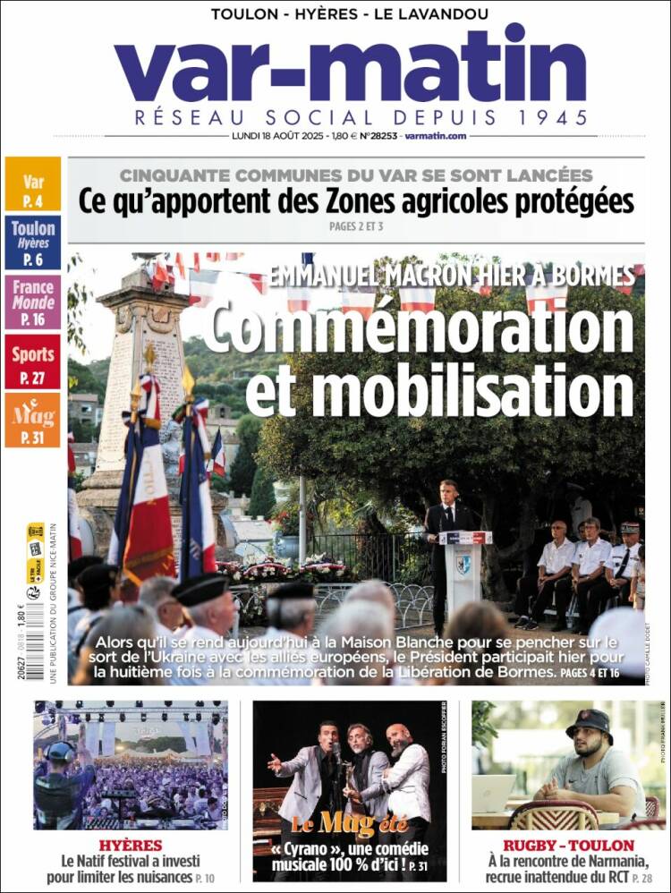 Portada de Var-Matin (France)