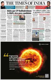 Portada de The Times of India (Inde)