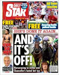 Portada de Daily Star (Royaume-Uni)