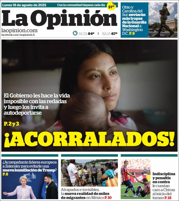 Portada de La Opinión (États-Unis)