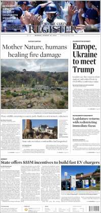 Portada de The Orange County Register (États-Unis)