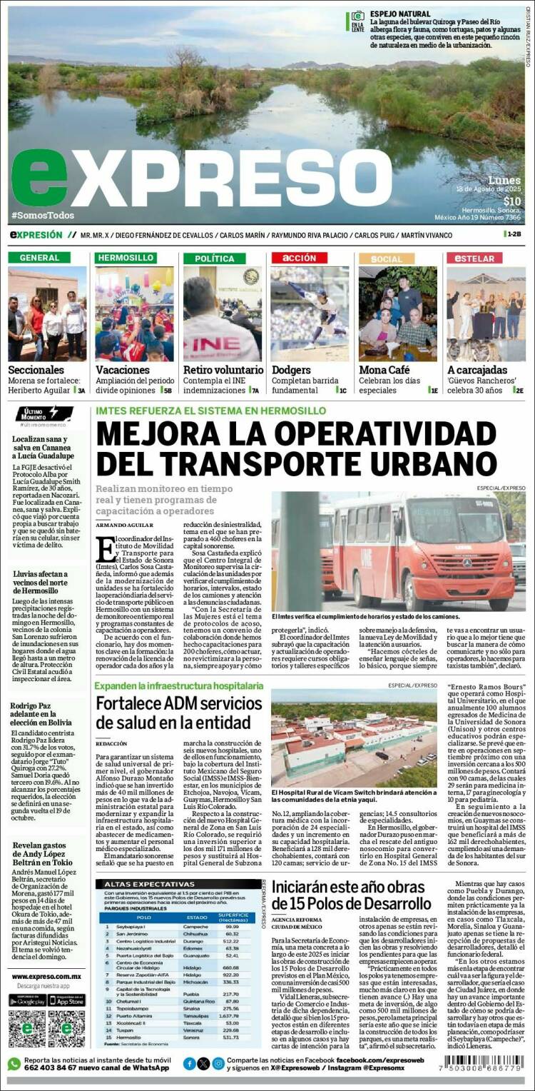 Portada de Expreso (México)