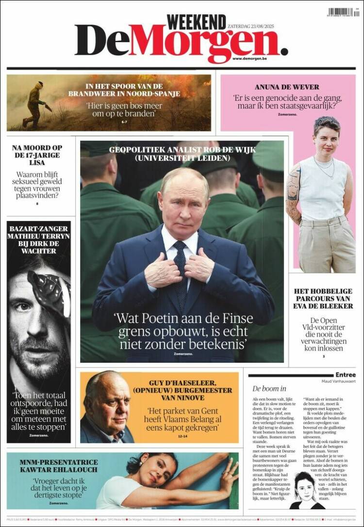 Portada de De Morgen (B&eacute;lgica)