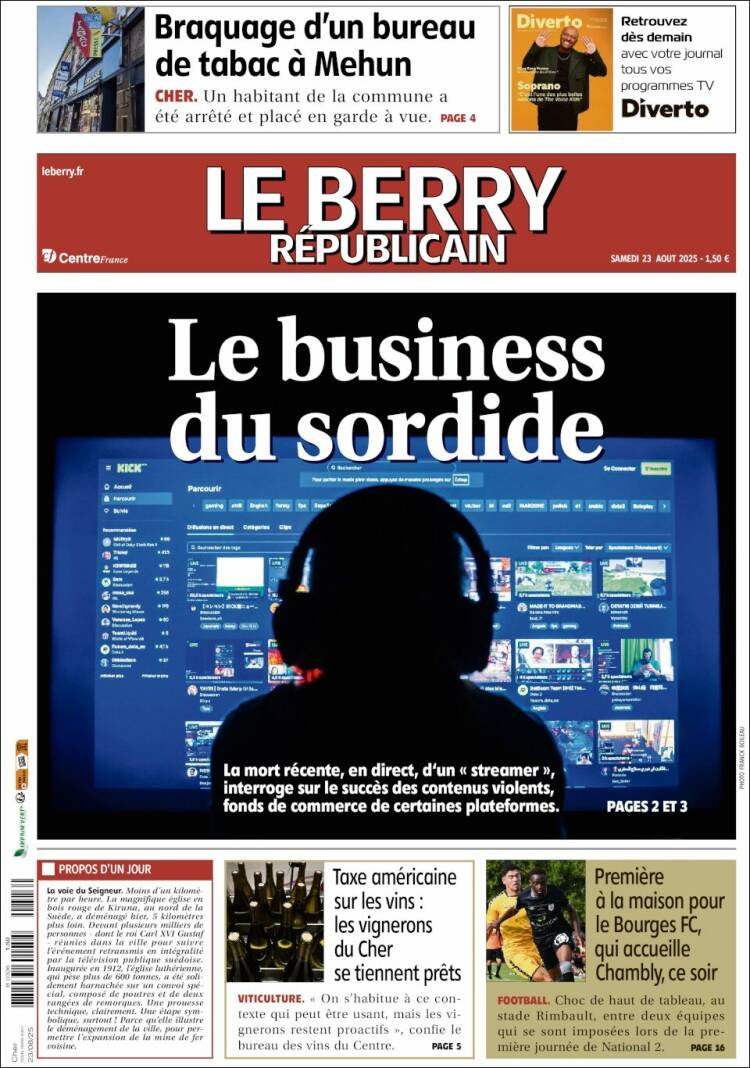 Portada de Berry Republicain (Francia)