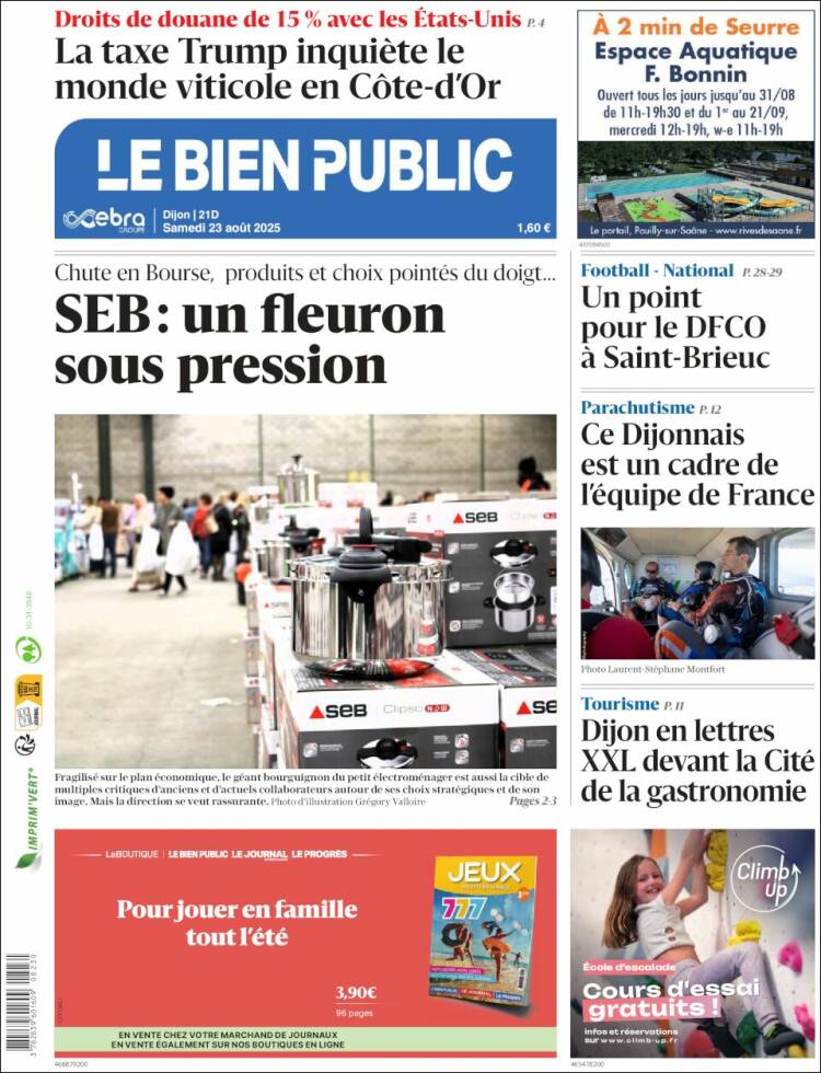 Portada de Le Bien Public (Francia)