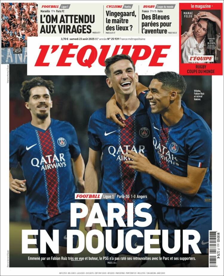 Portada de L'Equipe (Francia)