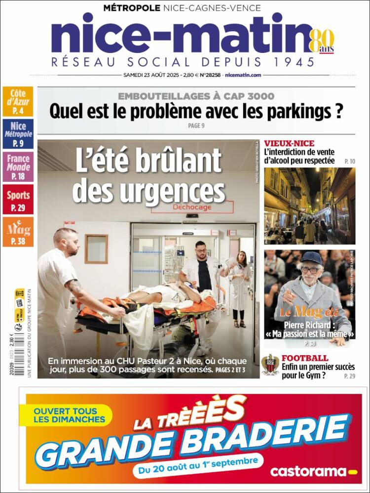 Portada de Nice-Matin (Francia)