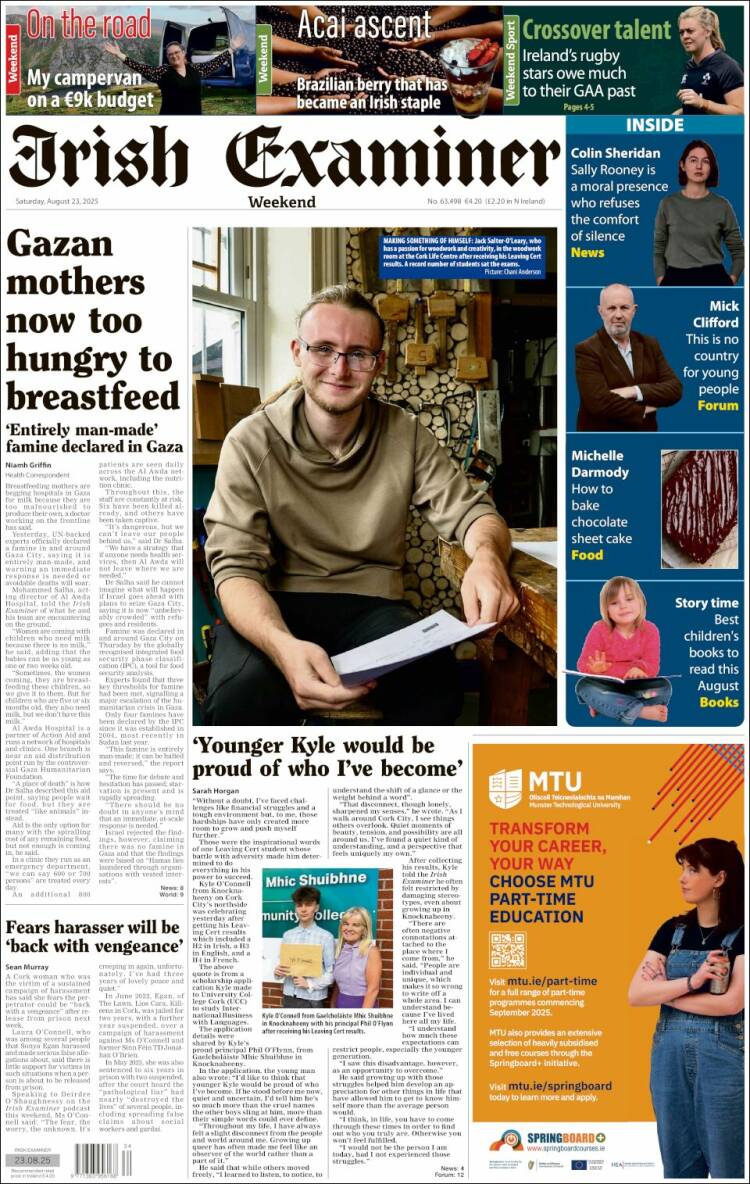 Portada de Irish Examiner (Ireland)