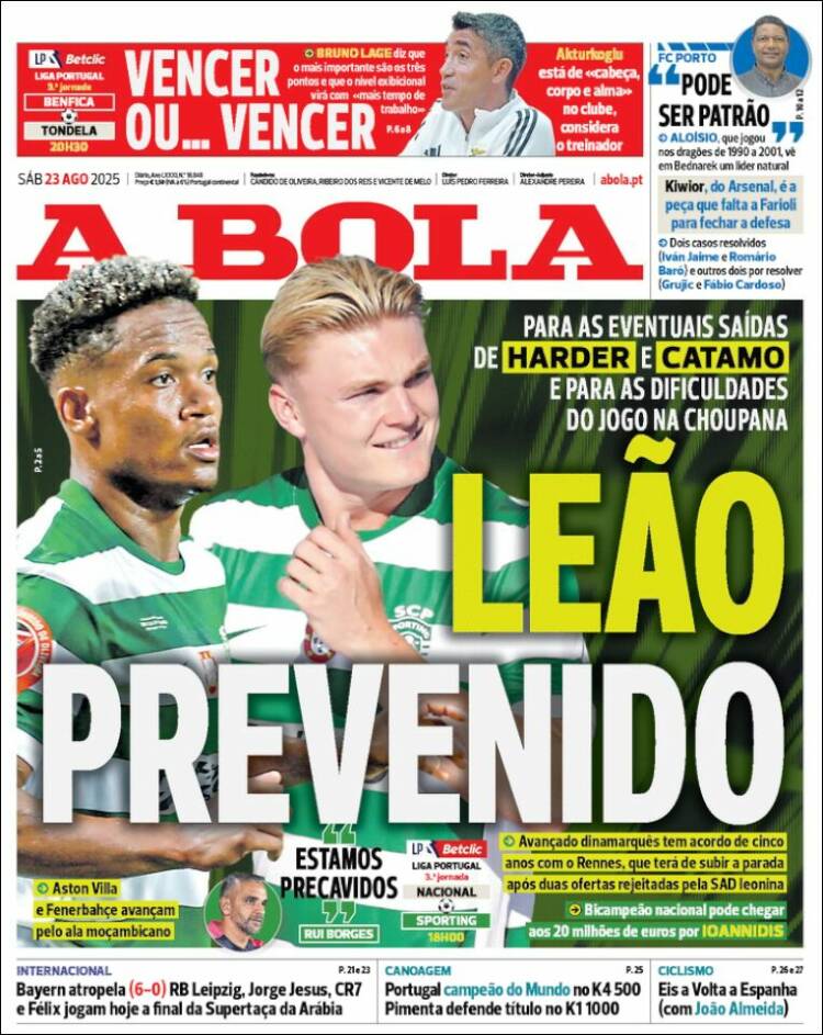 Portada de A Bola (Portugal)