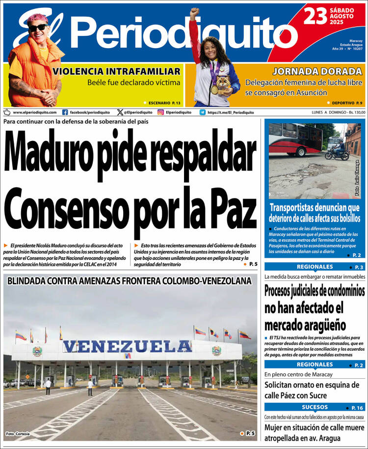 Portada de Periodiquito de Aragua (Venezuela)