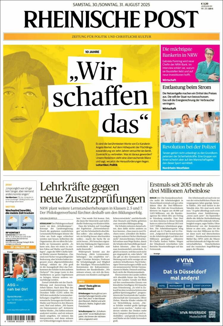 Portada de Rheinische Post (Alemania)