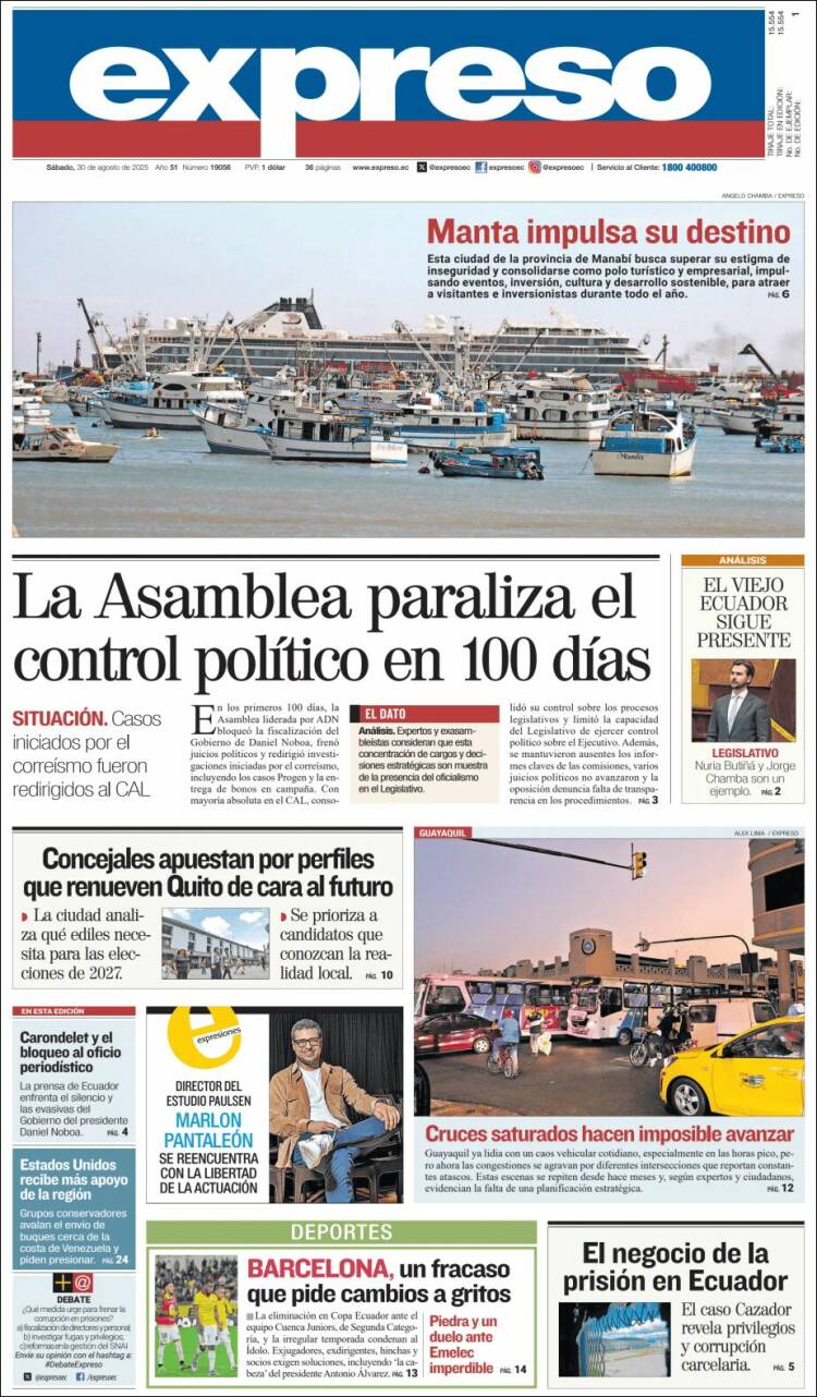 Portada de Expreso (Ecuador)
