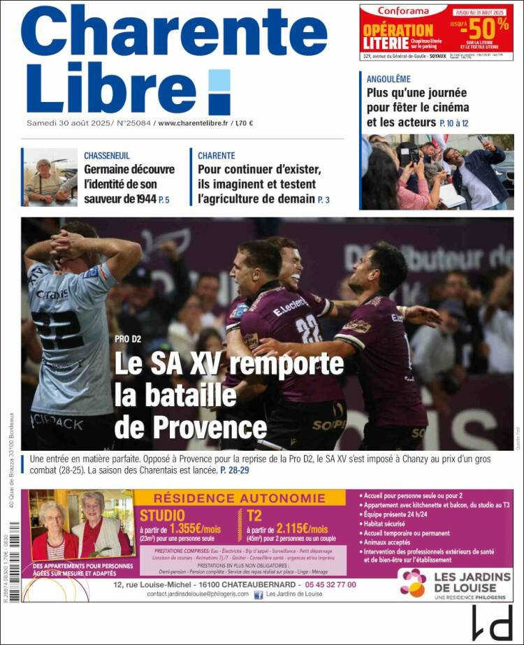 Portada de Charente Libre (Francia)