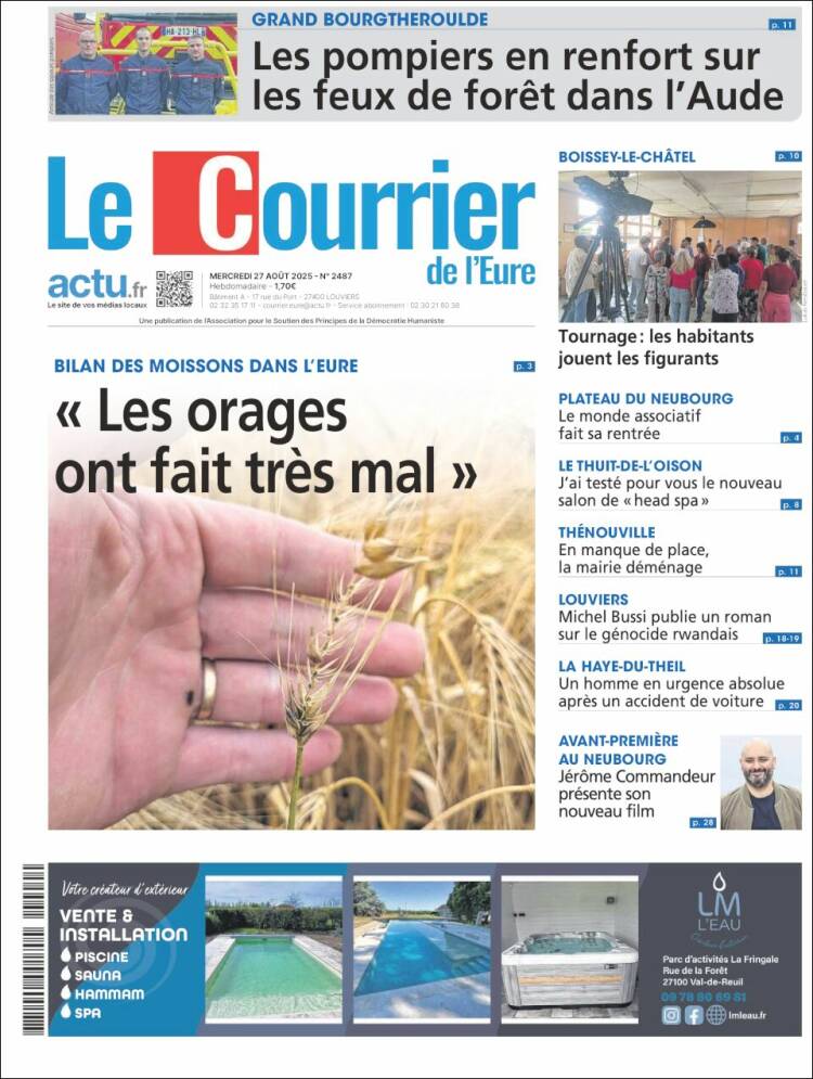 Portada de Le Courrier de l'Ouest (Francia)