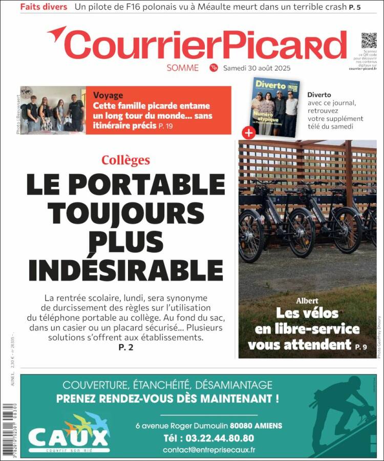Portada de Courrier Picard (Francia)