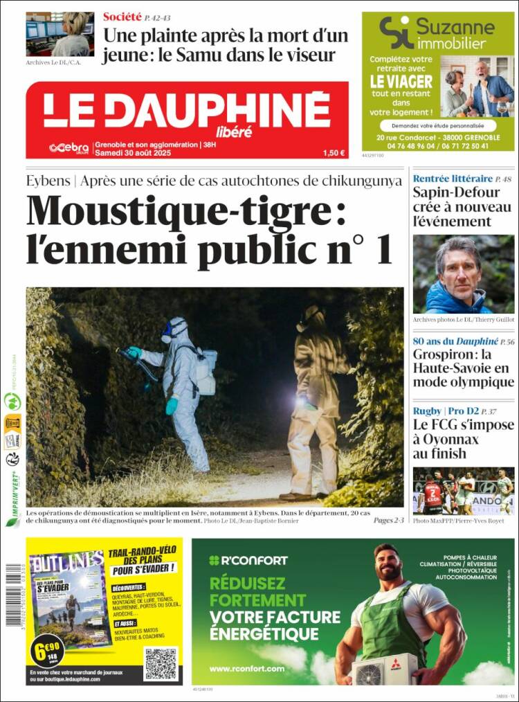 Portada de Le Dauphiné Libéré (Francia)