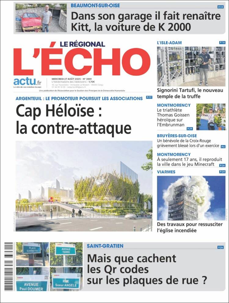 Portada de L'Echo de la Haute-Vienne (Francia)