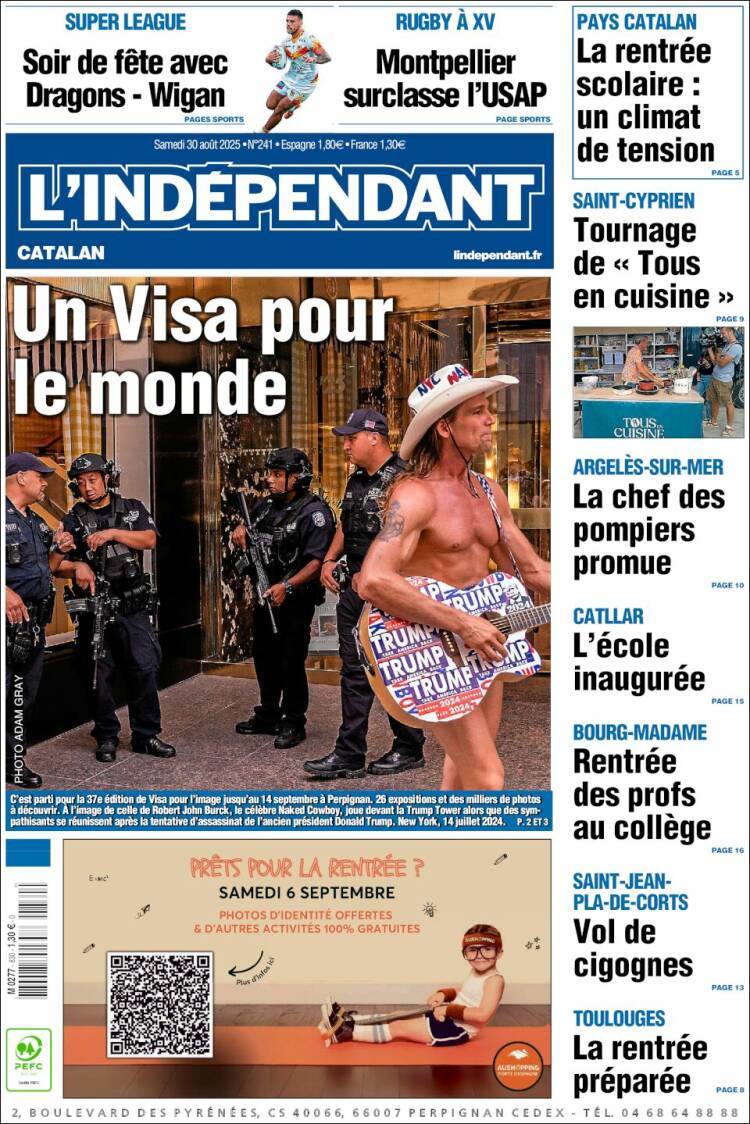 Portada de Le Indépendant (Francia)