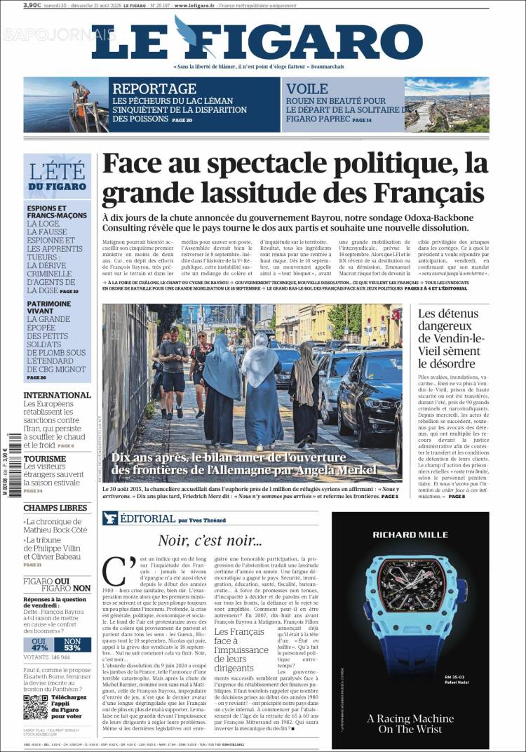 Portada de Le Figaro (Francia)