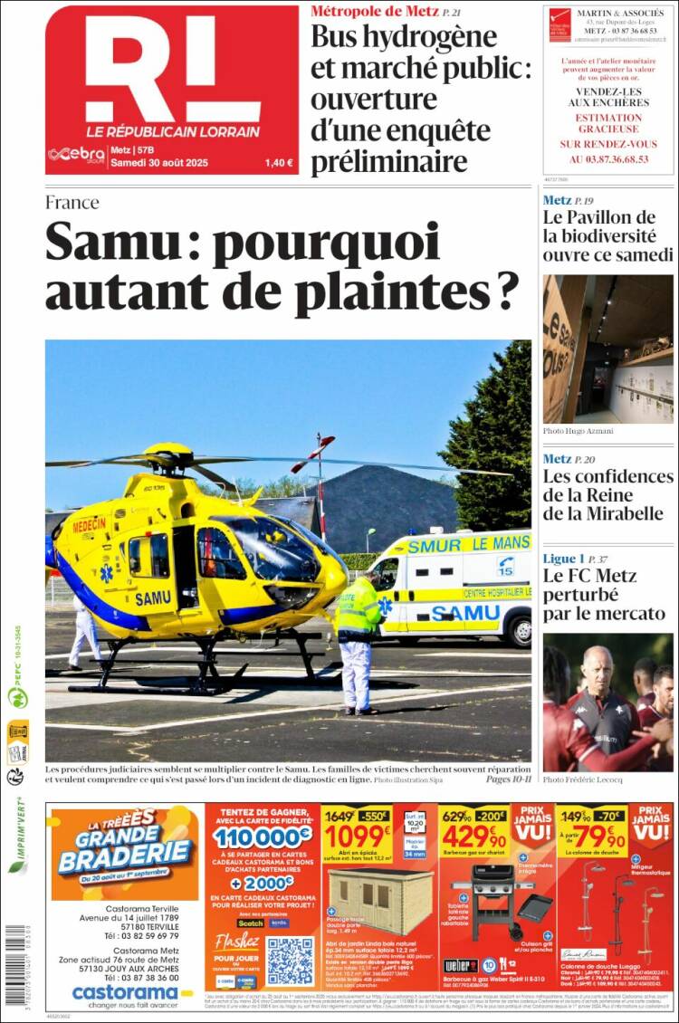 Portada de Le Republicain Lorrain (Francia)