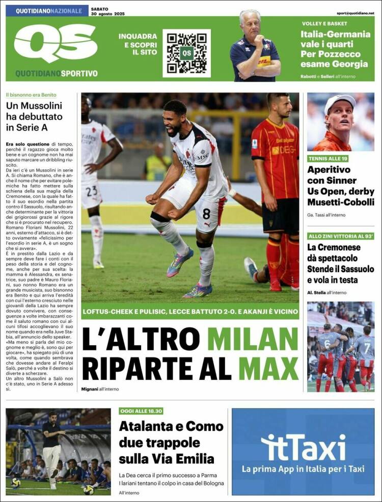 Portada de Quotidiano Sportivo (Italia)