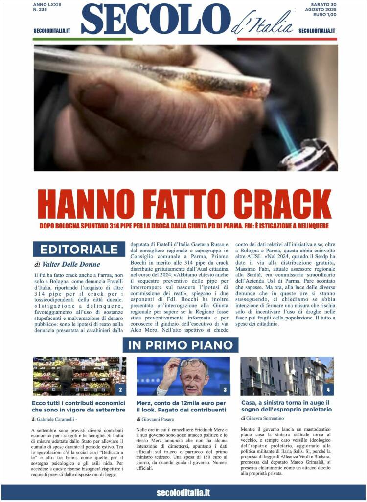 Portada de Secolo d'Italia (Italia)