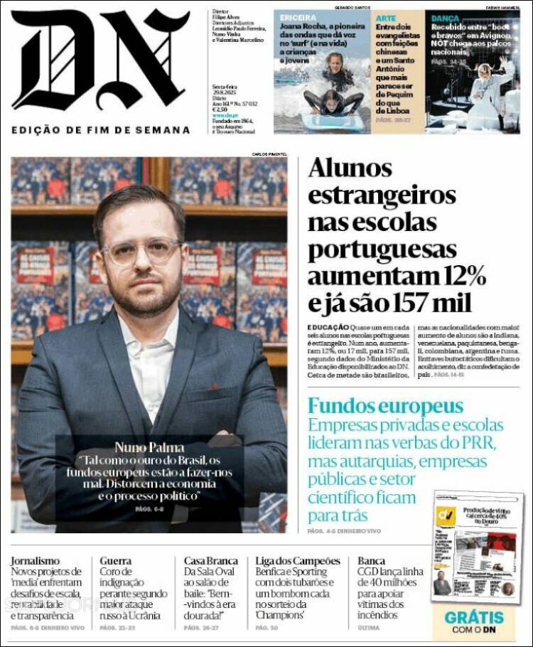 Portada de Diário de Noticias (Portugal)