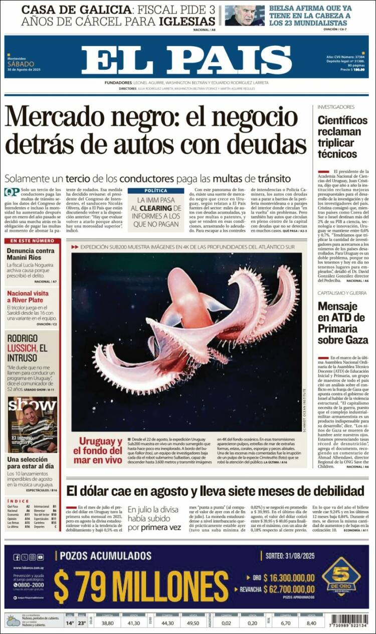 Portada de El País (Uruguay)